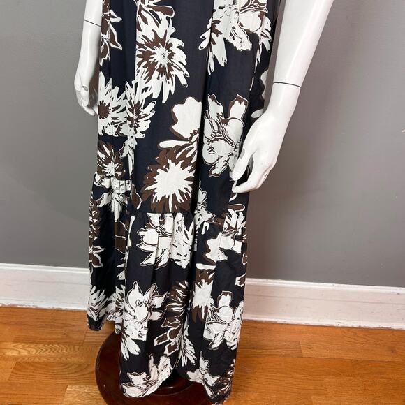 Revolve Drew maxi dress extra small Hawaiian one shoulder black event DRAMA - Picture 7 of 15